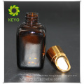 30ml square amber cosmetic glass dropper bottle